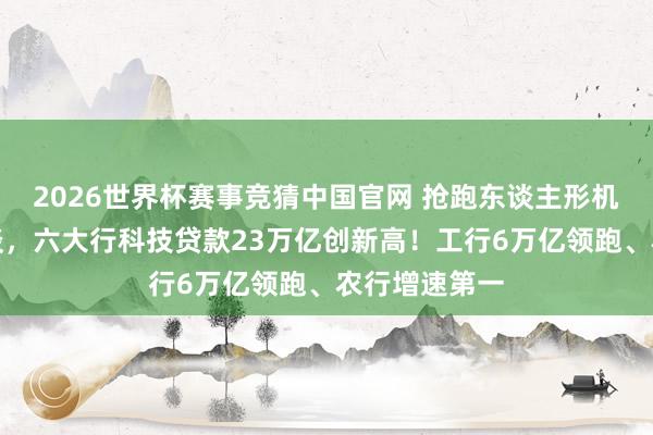 2026世界杯赛事竞猜中国官网 抢跑东谈主形机器东谈主赛谈，六大行科技贷款23万亿创新高！工行6万亿领跑、农行增速第一