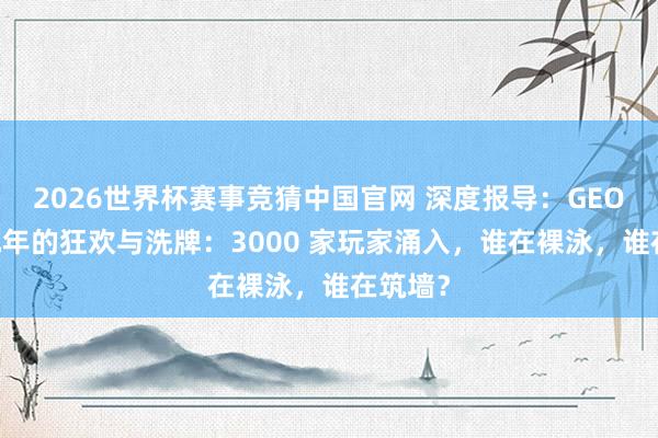 2026世界杯赛事竞猜中国官网 深度报导:GEO 出海元年的狂欢与洗牌:3000 家玩家涌入,谁在裸泳,谁在筑墙?