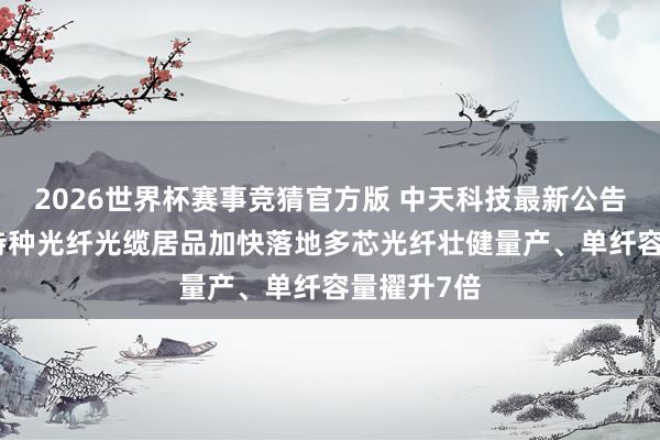 2026世界杯赛事竞猜官方版 中天科技最新公告:AI算力特种光纤光缆居品加快落地多芯光纤壮健量产、单纤容量擢升7倍