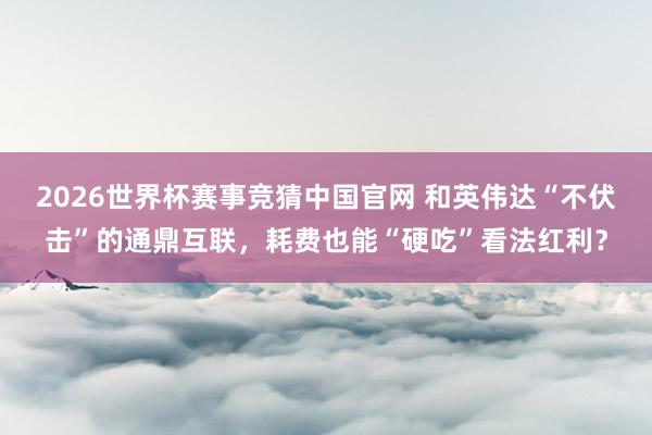2026世界杯赛事竞猜中国官网 和英伟达“不伏击”的通鼎互联,耗费也能“硬吃”看法红利?