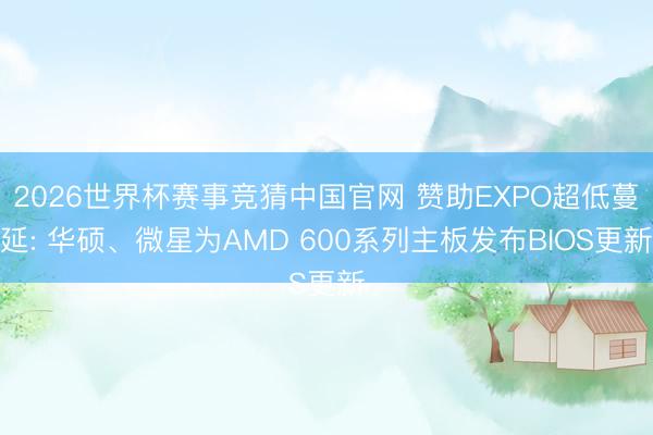 2026世界杯赛事竞猜中国官网 赞助EXPO超低蔓延: 华硕、微星为AMD 600系列主板发布BIOS更新